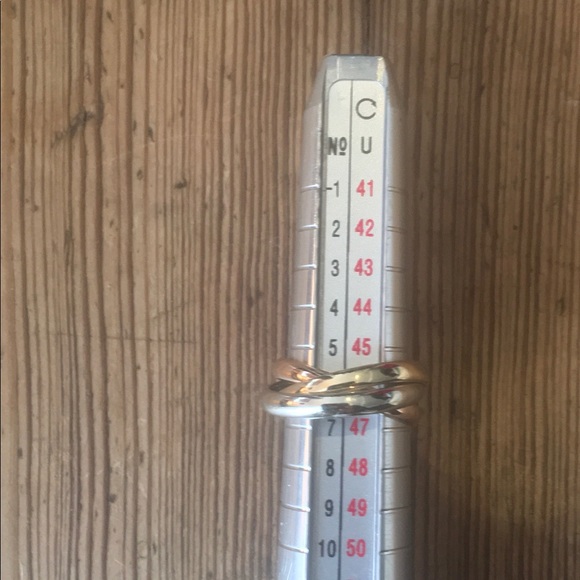 14k Gold Rolling 3 Ring Bands White Yellow Rose Vintage Pre owned Size 6-6.5 - Picture 11 of 11